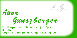apor gunszberger business card